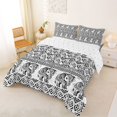 thumbnail image 2 of jejeloiu Vintage Tribal Queen Comforter Set For Men Women,Bohemian Exotic Style Alphabet Print Comforter Sets Queen,Black White,Reversible,3 Pieces,1 Comforter and 2 Pillowcases, 2 of 7