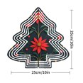 thumbnail image 4 of Stylish Metal Hanging Christmas Tree Wind Spinner - Concentric White Lines Red Poinsettia Green Leaves Perfect for Yard & Garden Decor, 4 of 4