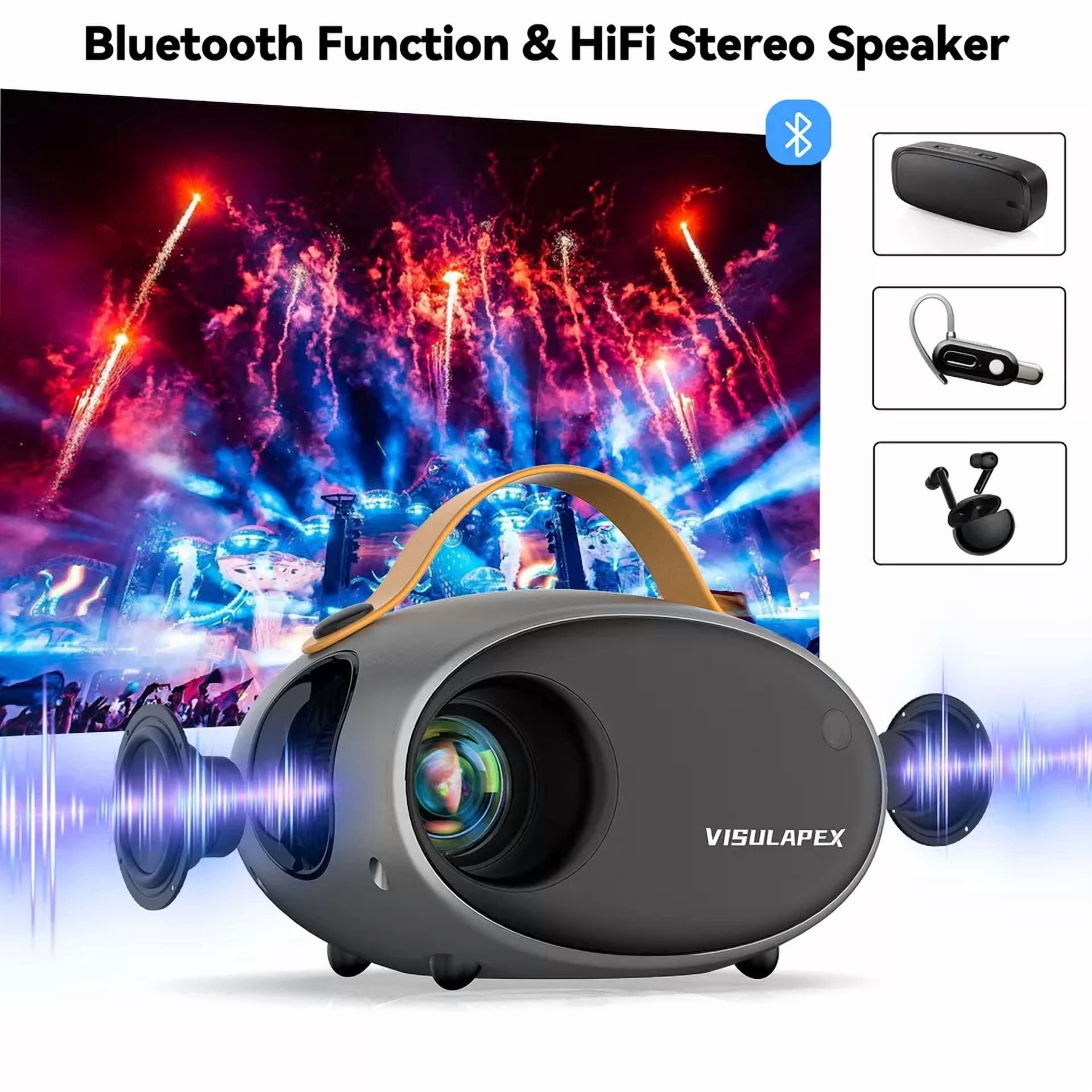 1080P Projector 25000LMS 4K 3D 5G WiFi Bluetooth Video Home Cinema 250" Display