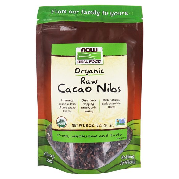 NOW Foods - NOW Real Food Organic Raw Cacao Nibs - 8 oz.