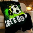 thumbnail image 2 of Soccer Blanket for Boys Super Soft Warm Cozy Soccer Throw Blanket Plush Fleece Kids Blanket Gifts for Bed Decor Soccer Fans 40"X50", 2 of 6