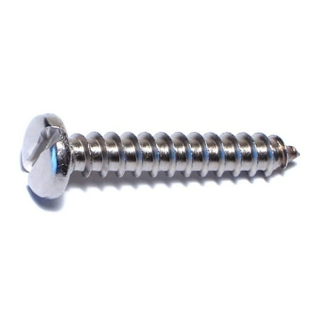 

#14 x 1-1/2 18-8 Stainless Slotted Pan Head Sheet Metal Screws (12 pcs.)