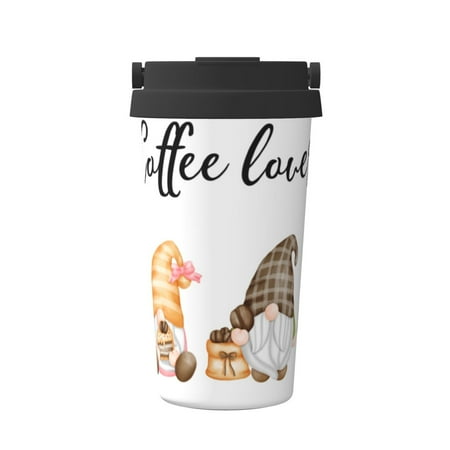 

Fuzoiu Coffee Gnome (2) Print Stainless Steel Travel Mug Vacuum Insulated Coffee Travel Mug Reusable Coffee Cup for Hot and Cold