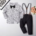 thumbnail image 2 of oqasdz Stylish Boys Formal Elegant Dress Shirt with Suspenders and Pants for Wedding Party Celebration Evening Fashion Outfits Set, 2 of 5