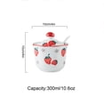thumbnail image 3 of Hand Drawn Pattern Sugar Bowl With Lid, Ceramic Teacup Shape Sugar Pot, Coffee Accessories, Sugar Pourer, Kitchen Storage-Red Strawberry-1, 3 of 8