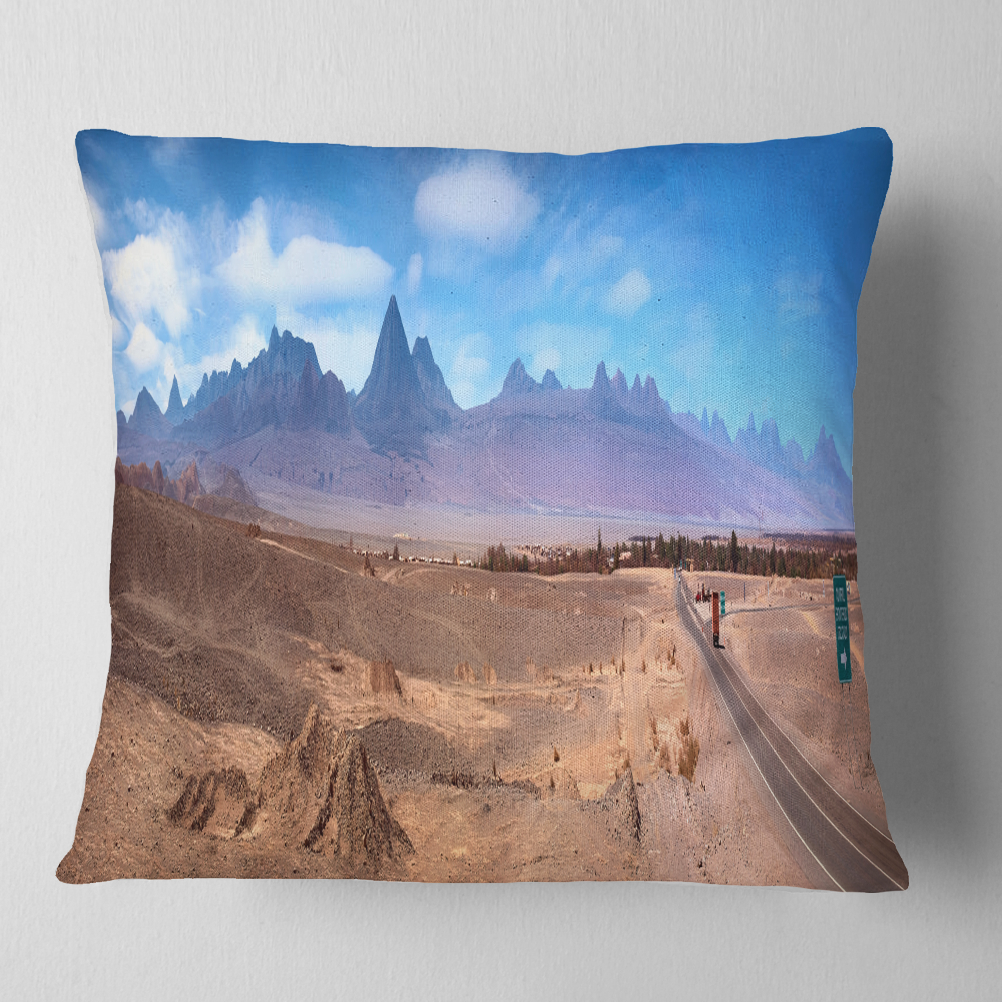 Designart San Pedro de Atacama Chile Panorama - Cityscape Throw Pillow - 18x18