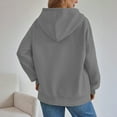 thumbnail image 7 of SYMOID Womens Gray Oversized Half-Zip Hoodie - 100% Polyester, Kanga Pocket, Machine-Washable, S-XXXL, Casual & Layering Wear,Size 3XL, 7 of 7