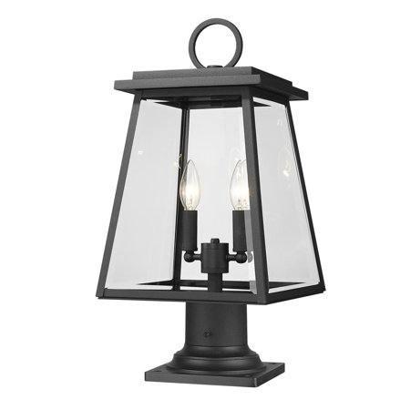 Z-Lite Broughton 2 Light Outdoor Pier Mounted Fixture  Black