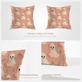 thumbnail image 5 of Happy Halloween Funny Throw Pillow Covers, Ghost Cute Cartoon Pink Background Cushion Cover Digital Blended Hidden Zipperl Decorative Pillowcases for Hair Skin Square 2 Pcs, 5 of 7