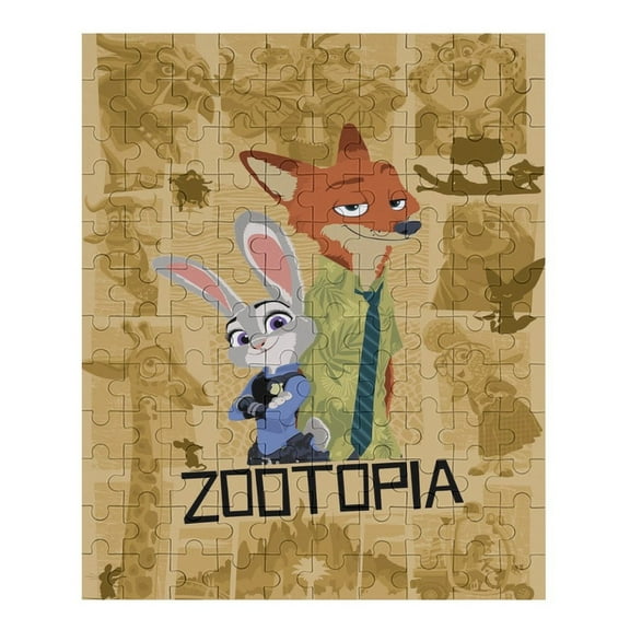70 PCS Jigsaw Puzzle Zootopia Wooden Puzzle Challenging Game Fun Artwork For Family Friends Gifts