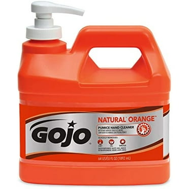 Gojo Natural Orange Pumice Hand Cleaner, 1/2 Gallon Quick Acting Lotion Hand Cleaner With Pumice Pump Bottle (Pack Of 1)– 0958-04