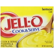 (4 Pack) Jell-O Cook and Serve Pudding and Pie Filling, Lemon, 4.3oz Boxes