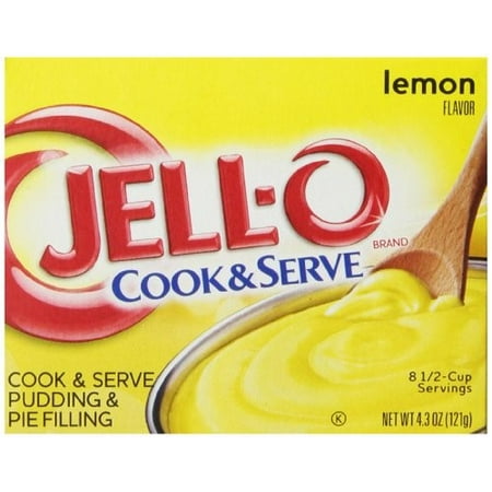 (4 Pack) Jell-O Cook and Serve Pudding and Pie Filling, Lemon, 4.3oz Boxes