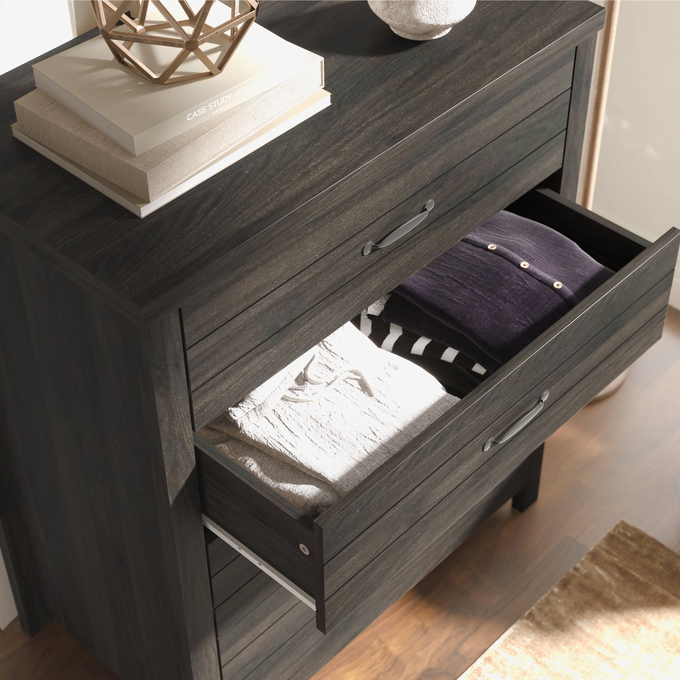 Lancaster Wood 4 Drawer Dresser, Espresso, by Hillsdale Living Essentials