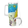thumbnail image 2 of Pofeuu SpongeBob SquarePants Print Stainless Steel 40OZ Ice Bully Cup With Handle And Straw For Beach/Travel, 2 of 8