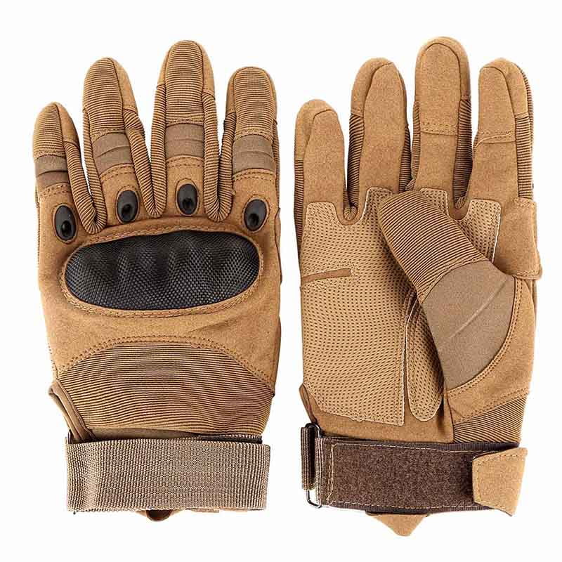 Nylon Mens Hiking Gloves Sensitive Touchscreen Genuine Leather Palm
