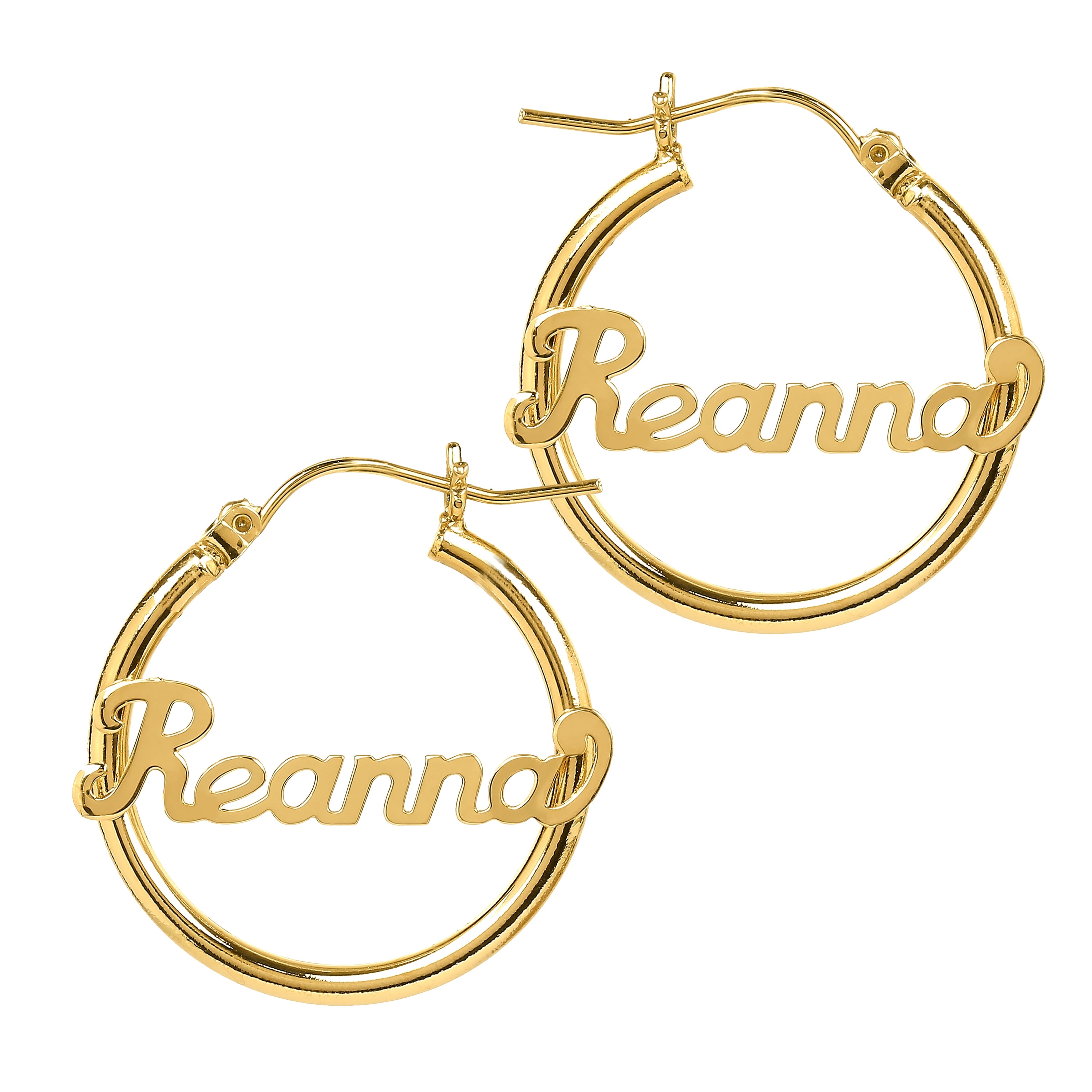 Personalized Tube Hoop Script Name Earrings