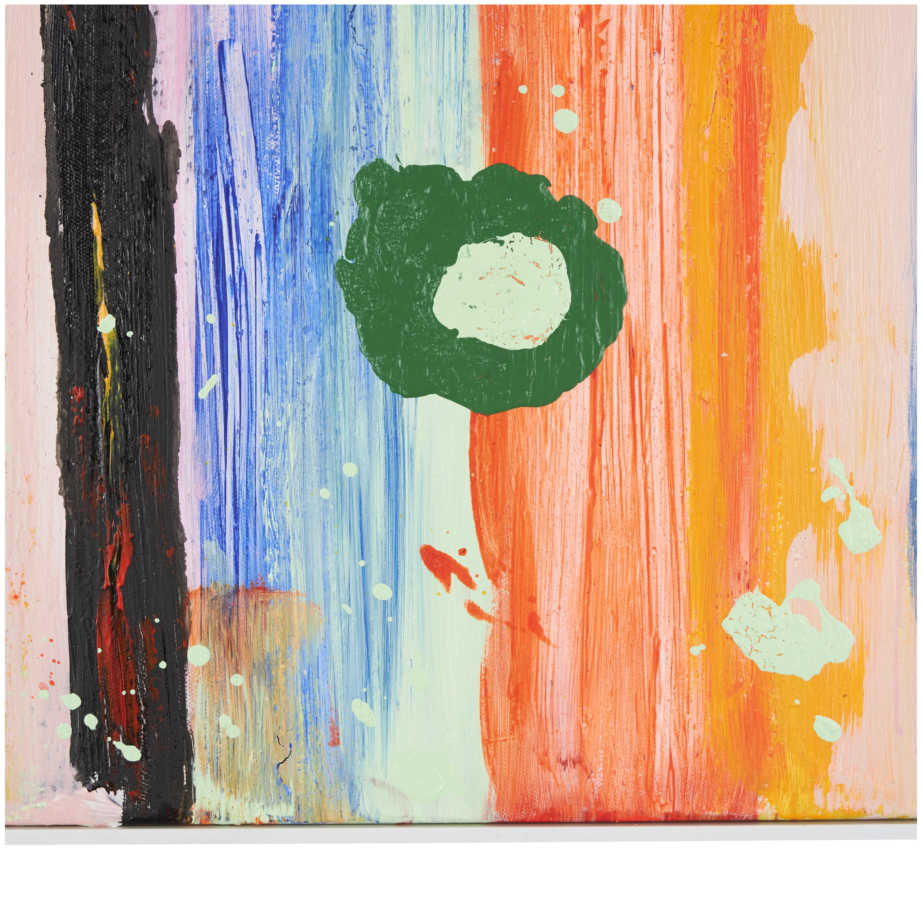 32" x 32" Paint Stroke Unframed Abstract Wall Art with White Frame, by DecMode