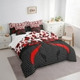 thumbnail image 3 of Manfei Cartoon Ladybird 7 Pieces Bedding Comforter Set,Kawaii Bow Full Bedding Set Lightweight,Polka Dots Fitted Sheet Flat Sheet,Ultra Soft Kids Bedroom Decor,Reversible, 3 of 7
