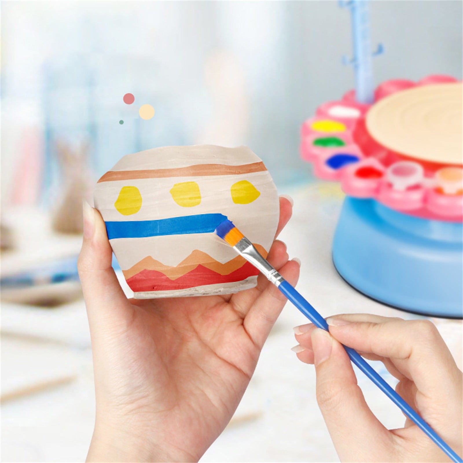 Musatteng Kids Pottery Craft Kit with Air Dry Clay & Tools - DIY Ceramic Art Set for Ages 5+, Creative Painting and Modeling Educational Toys
