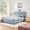 Navy+Boucle+Fabric+Foam, variant on HMYG Queen Size Upholstered Bed with Oversized Rabbit Ear Headboard,LED Light 4 Storage Drawers,Fabric (84.5''X62.75''X41'')