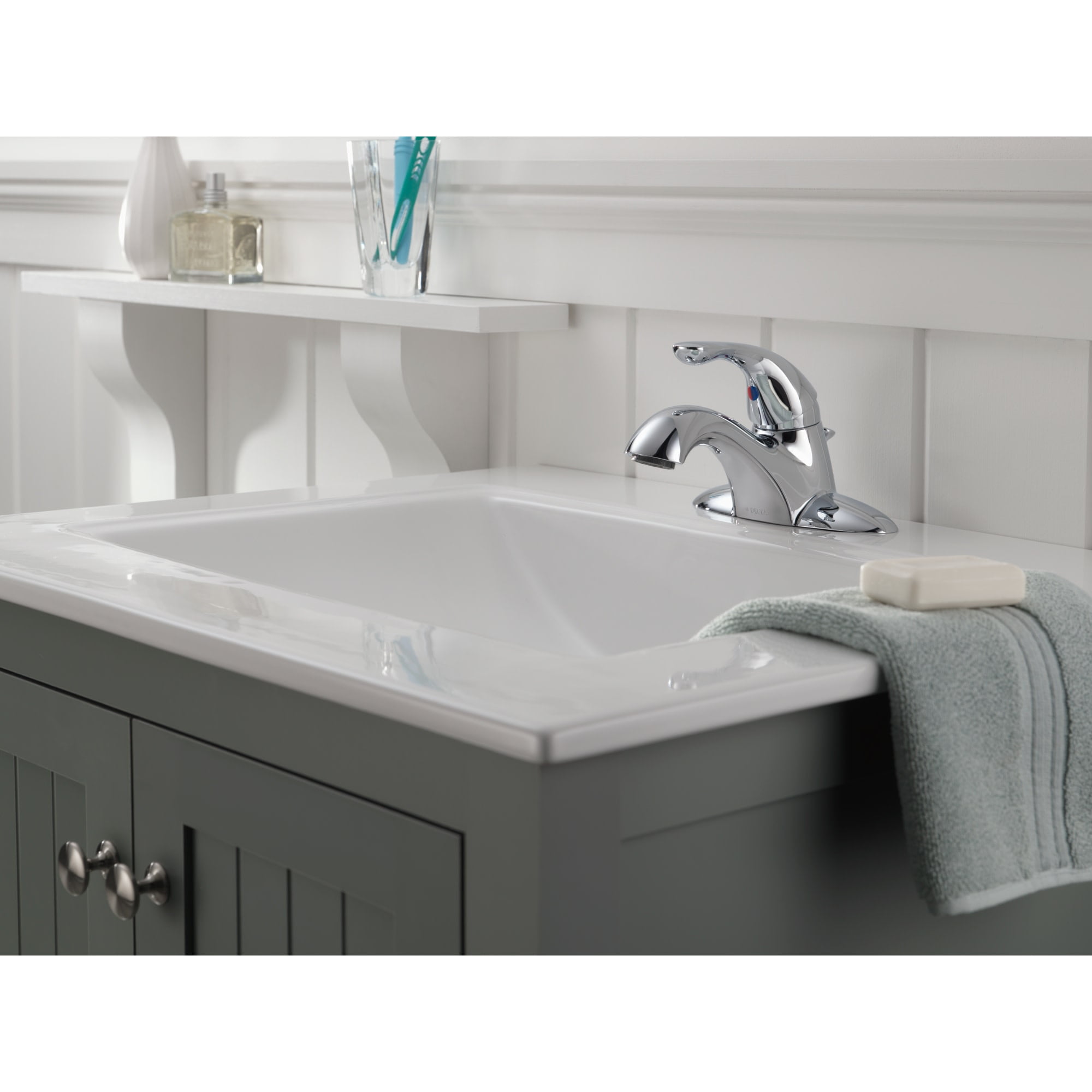 Delta Classic Centerset Lavatory Faucet with Metal Pop-Up, Available in Various Colors
