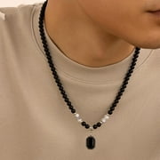 Necklace for Men Puka Shell Necklace Men Summer Surfer Necklaces Beaded Choker Beach Essentials Holiday Jewelry for Vacation Summer Outfits for Man Son Husband