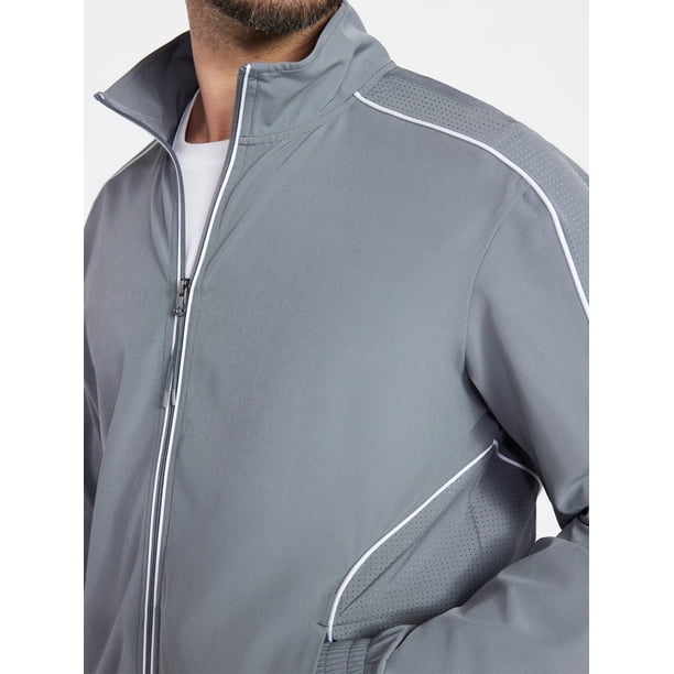 Athletic Works Men's Woven Full Zip Jacket, Midweight, Sizes S-3XL