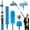 Blue, variant on 16FT  High Ceiling Duster Kits with 3-12FT Adjustable Pole - Includes Extra Long Duster, High Ceiling Duster, Rotatable Window  & Cobweb Duster for Ceiling Fans and Whole House Cleaning