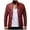 Red, variant on IYTR Men's Fashion Leather Jackets Zipper Stand-up Collar Plus Size Retro Leather Coats with Pocket Solid Color Long Sleeve Jacket Black XXXL