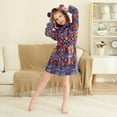thumbnail image 4 of FORMRS Niños Bathrobe Unisex Hooded Robe Soft Plush Pajamas Sleepwear, Size 2-3T, Red Geometric Eagle, 4 of 7