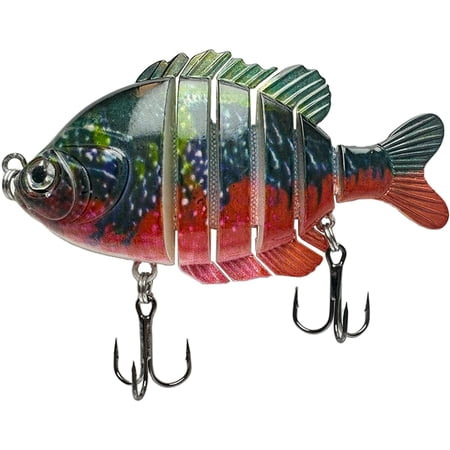 Multi Jointed Fishing Lures Glide Bait Panfish Bluegill Swimbaits Hard Topwater Bass Lures Saltwater Freshwater 3.5in/0.85oz