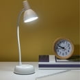 thumbnail image 2 of LED Desk Lamp with Eye Protection | Adjustable 360° Gooseneck | Natural Light Reading Lamp for Study & Bedroom | White Plastic Table Lamp | Battery Powered (AA Batteries Not Included), 2 of 6