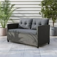 thumbnail image 5 of Muse & Lounge Co. Fields 48" Outdoor Patio Loveseat Sofa in Gray Wicker / Rattan, 5 of 8