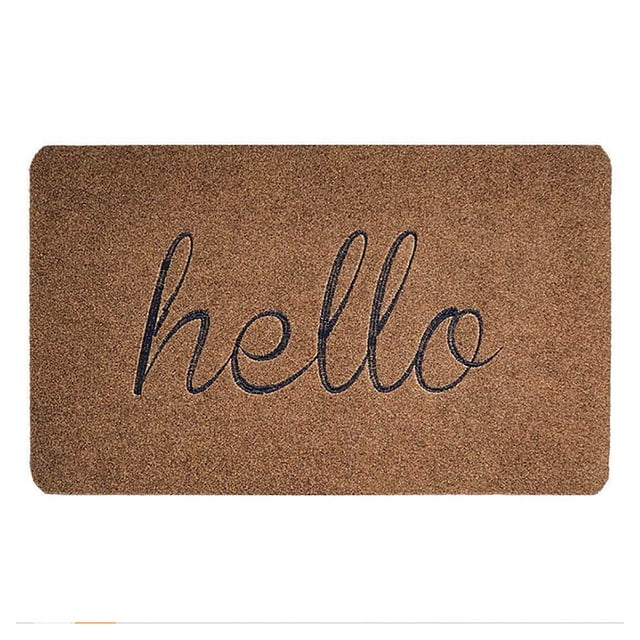 Easter Doormat with Hello Greeting | Indoor Outdoor Entrance Mat | Low Profile Door Mat Traps Dirt and Debris | Non-Slip Backing Floor Rug for Home Kitchen Front Door Entryway Patio