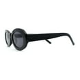 thumbnail image 3 of Womens Oval Thick Plastic Mod Fashion Plastic Sunglasses All Black, 3 of 4