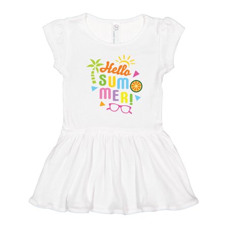 

Inktastic Hello Summer with Sunshine and Palm Tree Gift Toddler Girl Dress