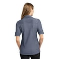 thumbnail image 2 of Port Authority Ladies Oxford Pique Double Pocket Polo-3XL (Dress Blue Navy/ White), 2 of 6