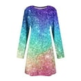 thumbnail image 5 of Jjayotai Womens Long Sleeve Dress, Glitter Plus Size Swing Dress, Casual Loose Tshirt Dresses Multicolor-1 XXL, 5 of 5