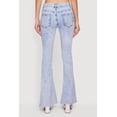 thumbnail image 5 of Women's Acid Wash Belted Front Frayed Flare Jeans, 5 of 5