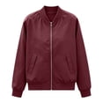 thumbnail image 4 of Perfectbot Women's Bomber Jacket, Waterproof Windproof Lightweight Full Zip Casual Fall Outwear, 4 of 8