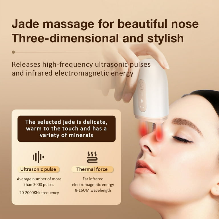 Nose Massager,Portable Nose Bridge Lifting Shaping Massage Tool Electric  Jade Nose Bridge Massager Scrape Nose Ventilation, 3-Level Heat & Vibration  - Walmart.com