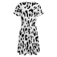 thumbnail image 5 of White Leopard Dress Summer Street Style Dresses Female Short Sleeve Printed Sundress, 5 of 7