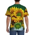 thumbnail image 3 of Vsdgher Sunflowers in Bucket Print Men's Dry Fit Mesh Athletic Shirts Moisture Wicking Tennis T-Shirt Tops, 3 of 9