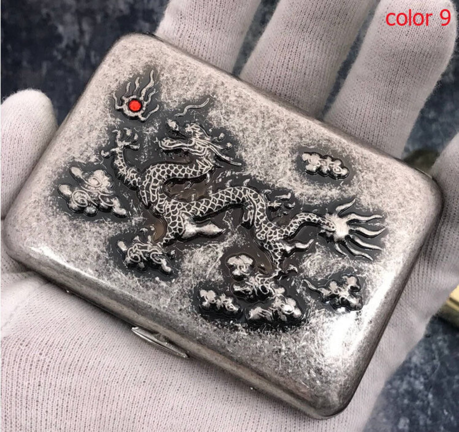 Brand new, handmade, brass, metal engraved cigarette case, holds 16 cigarettes -