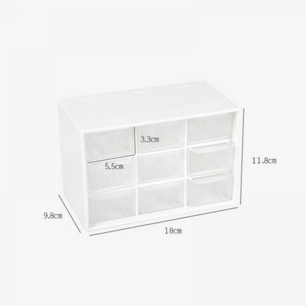 KAYYUKI Office Stackable Office Storage Box with Drawers|Office Desk Storage Box with 4 Drawers (pearl White)| (pearl White 4-Pack (2 Large + 2