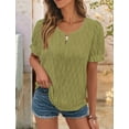 thumbnail image 3 of Womens Short Sleeve Summer Tops Olive L, 3 of 7