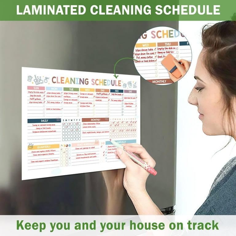 ADHD Cleaning Planner for Adults & Teens - Daily Weekly Monthly Household Cleaning Schedule & Checklist Organizer, Stress-Free Home Management & Task Tracking System