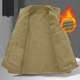thumbnail image 5 of Agkizg Men's Winter Fleece Jackets, Casual Solid Stand Collar Zip Up Fleece Lined Jacket, Pocket Long Sleeve Non-Hood Coat, 5 of 7
