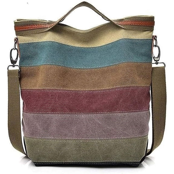 Womens Shoulder Bags Canvas Hobo Handbags Multi-Color Casual Messenger Bag Top Handle Tote Crossbody Bags